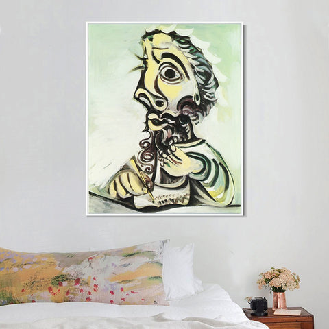 INVIN ART Framed Canvas Giclee Print Art 1 Buste d homme crivant II 1971 by Pablo Picasso Wall Art Living Room Home Office Decorations