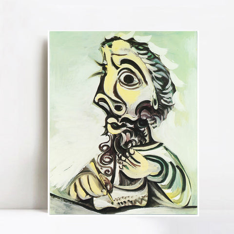 INVIN ART Framed Canvas Giclee Print Art 1 Buste d homme crivant II 1971 by Pablo Picasso Wall Art Living Room Home Office Decorations
