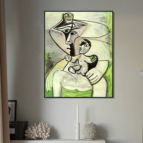 INVIN ART Framed Canvas Giclee Print Art 1971 Maternit__la pomme by Pablo Picasso Wall Art Living Room Home Office Decorations