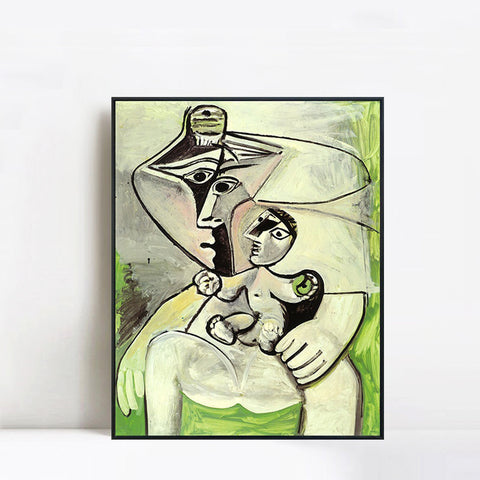INVIN ART Framed Canvas Giclee Print Art 1971 Maternit__la pomme by Pablo Picasso Wall Art Living Room Home Office Decorations