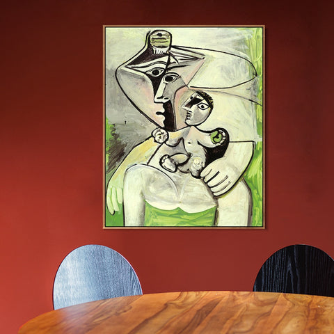INVIN ART Framed Canvas Giclee Print Art 1971 Maternit__la pomme by Pablo Picasso Wall Art Living Room Home Office Decorations