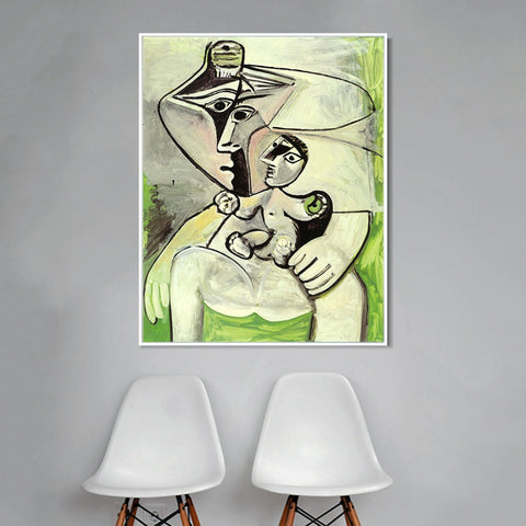INVIN ART Framed Canvas Giclee Print Art 1971 Maternit__la pomme by Pablo Picasso Wall Art Living Room Home Office Decorations
