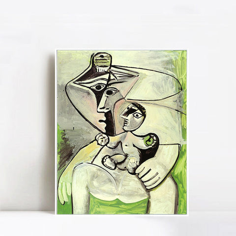 INVIN ART Framed Canvas Giclee Print Art 1971 Maternit__la pomme by Pablo Picasso Wall Art Living Room Home Office Decorations