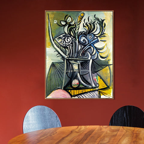 INVIN ART Framed Canvas Giclee Print Art 1969 Vase de fleurs sur une table 1 by Pablo Picasso Wall Art Living Room Home Office Decorations