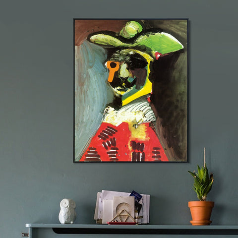 INVIN ART Framed Canvas Giclee Print Art 1970 Buste d'homme 1 by Pablo Picasso Wall Art Living Room Home Office Decorations