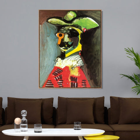 INVIN ART Framed Canvas Giclee Print Art 1970 Buste d'homme 1 by Pablo Picasso Wall Art Living Room Home Office Decorations