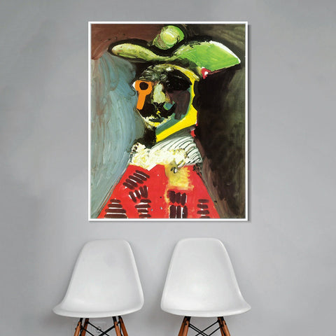 INVIN ART Framed Canvas Giclee Print Art 1970 Buste d'homme 1 by Pablo Picasso Wall Art Living Room Home Office Decorations