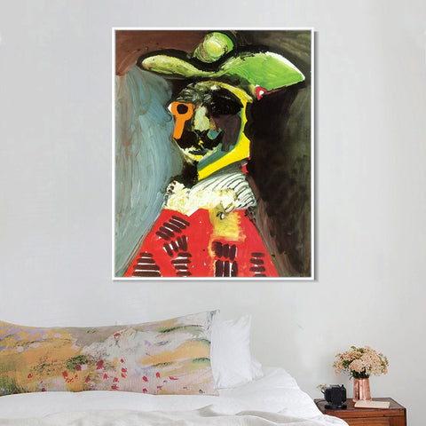 INVIN ART Framed Canvas Giclee Print Art 1970 Buste d'homme 1 by Pablo Picasso Wall Art Living Room Home Office Decorations