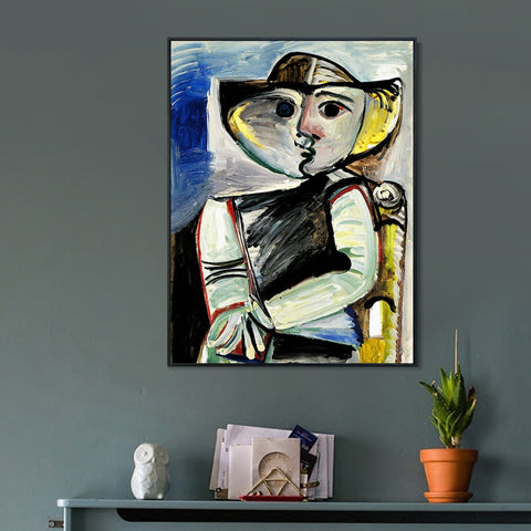 INVIN ART Framed Canvas Giclee Print Art 1971 Personnage [Femme assise] by Pablo Picasso Wall Art Living Room Home Office Decorations