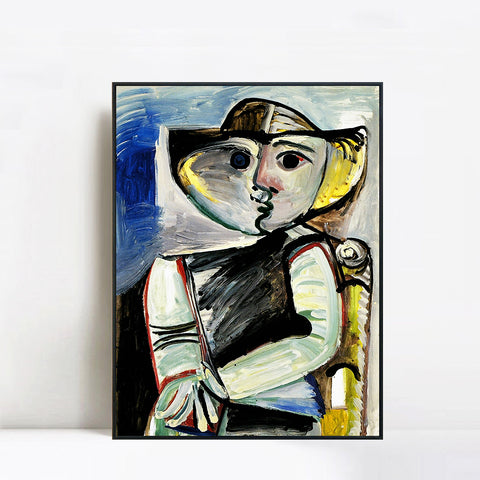 INVIN ART Framed Canvas Giclee Print Art 1971 Personnage [Femme assise] by Pablo Picasso Wall Art Living Room Home Office Decorations