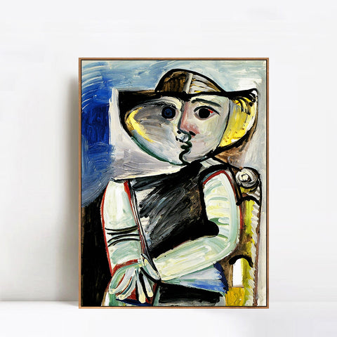 INVIN ART Framed Canvas Giclee Print Art 1971 Personnage [Femme assise] by Pablo Picasso Wall Art Living Room Home Office Decorations