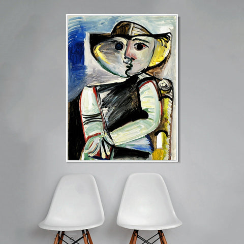 INVIN ART Framed Canvas Giclee Print Art 1971 Personnage [Femme assise] by Pablo Picasso Wall Art Living Room Home Office Decorations