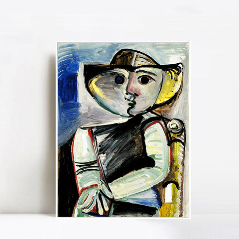 INVIN ART Framed Canvas Giclee Print Art 1971 Personnage [Femme assise] by Pablo Picasso Wall Art Living Room Home Office Decorations