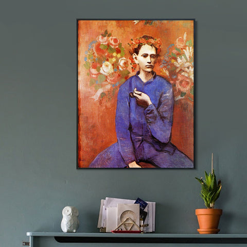 INVIN ART Framed Canvas Giclee Print Art Boy with a Pipe [1905] by Pablo Picasso Wall Art Living Room Home Office Decorations