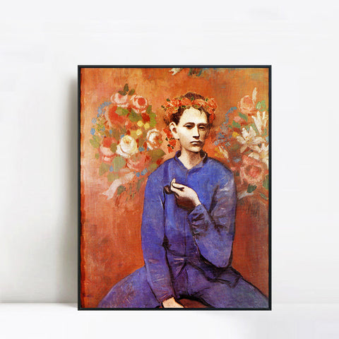 INVIN ART Framed Canvas Giclee Print Art Boy with a Pipe [1905] by Pablo Picasso Wall Art Living Room Home Office Decorations