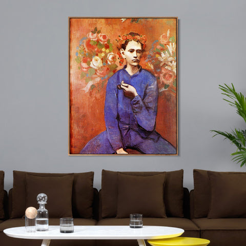 INVIN ART Framed Canvas Giclee Print Art Boy with a Pipe [1905] by Pablo Picasso Wall Art Living Room Home Office Decorations