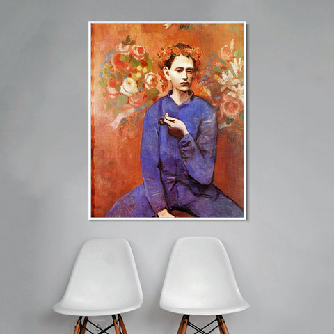 INVIN ART Framed Canvas Giclee Print Art Boy with a Pipe [1905] by Pablo Picasso Wall Art Living Room Home Office Decorations