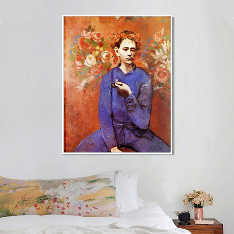 INVIN ART Framed Canvas Giclee Print Art Boy with a Pipe [1905] by Pablo Picasso Wall Art Living Room Home Office Decorations
