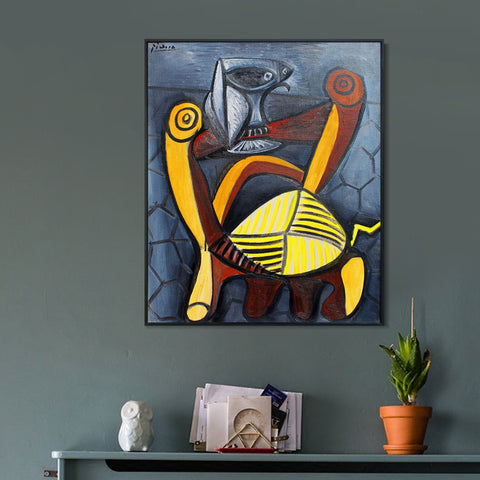 INVIN ART Framed Canvas Giclee Print Art Series#309 by Pablo Picasso Wall Art Living Room Home Office Decorations