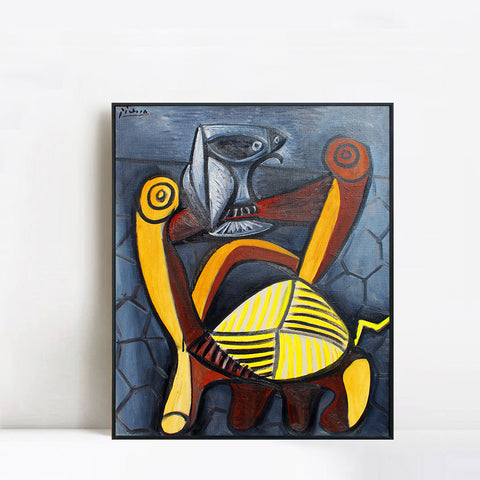 INVIN ART Framed Canvas Giclee Print Art Series#309 by Pablo Picasso Wall Art Living Room Home Office Decorations