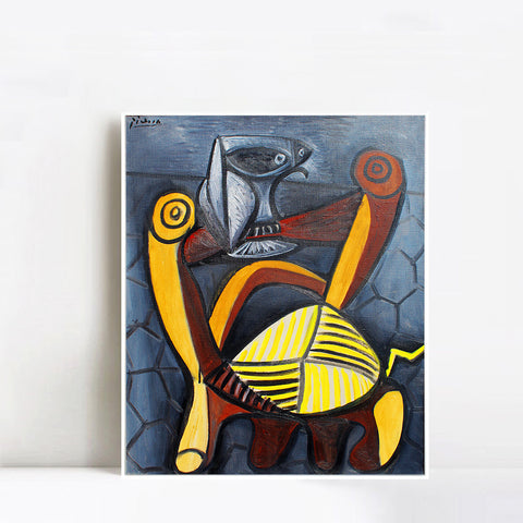 INVIN ART Framed Canvas Giclee Print Art Series#309 by Pablo Picasso Wall Art Living Room Home Office Decorations