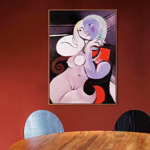 INVIN ART Framed Canvas Giclee Print Art Nude girl with necklace by Pablo Picasso Wall Art Living Room Home Office Decorations