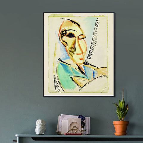 INVIN ART Framed Canvas Giclee Print Art Sleeping woman 2 by Pablo Picasso Wall Art Living Room Home Office Decorations