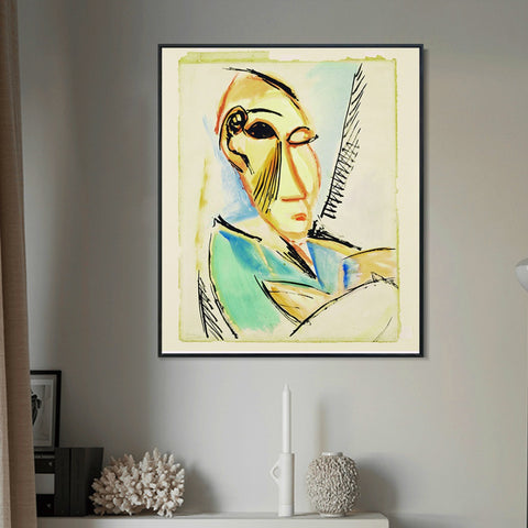 INVIN ART Framed Canvas Giclee Print Art Sleeping woman 2 by Pablo Picasso Wall Art Living Room Home Office Decorations