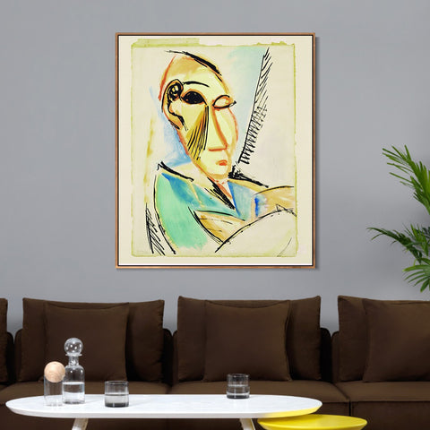INVIN ART Framed Canvas Giclee Print Art Sleeping woman 2 by Pablo Picasso Wall Art Living Room Home Office Decorations