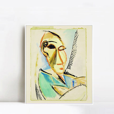 INVIN ART Framed Canvas Giclee Print Art Sleeping woman 2 by Pablo Picasso Wall Art Living Room Home Office Decorations