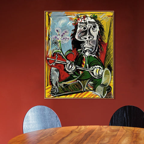 INVIN ART Framed Canvas Giclee Print Art 1969 Portrait de l'homme ?? l'??p??e et ?? la fleur by Pablo Picasso Wall Art Living Room Home Office Decorations