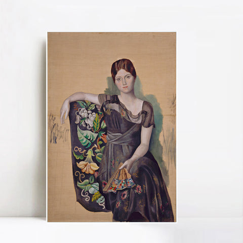 INVIN ART Framed Canvas Giclee Print Art 1917-18, Portrait d'Olga dans un fauteuil (Olga in an Armchair) by Pablo Picasso Wall Art Living Room Home Office Decorations