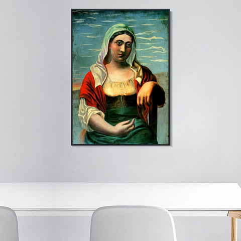 INVIN ART Framed Canvas Giclee Print Art 1919 L'italienne by Pablo Picasso Wall Art Living Room Home Office Decorations