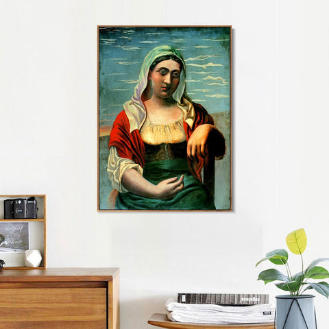 INVIN ART Framed Canvas Giclee Print Art 1919 L'italienne by Pablo Picasso Wall Art Living Room Home Office Decorations