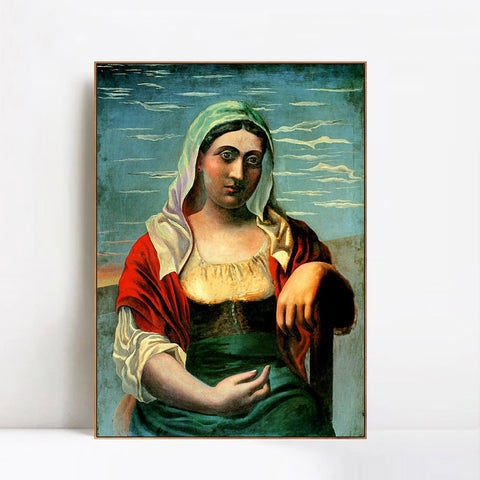 INVIN ART Framed Canvas Giclee Print Art 1919 L'italienne by Pablo Picasso Wall Art Living Room Home Office Decorations