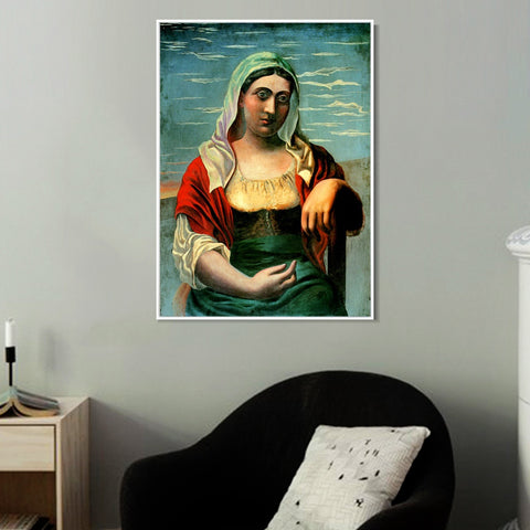 INVIN ART Framed Canvas Giclee Print Art 1919 L'italienne by Pablo Picasso Wall Art Living Room Home Office Decorations