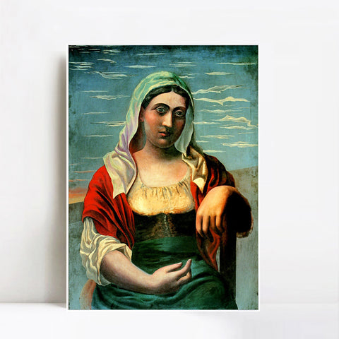 INVIN ART Framed Canvas Giclee Print Art 1919 L'italienne by Pablo Picasso Wall Art Living Room Home Office Decorations