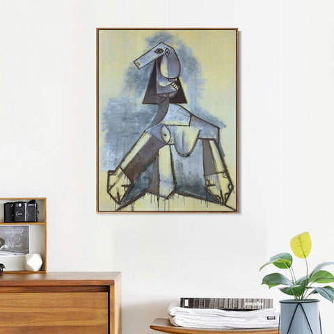 INVIN ART Framed Canvas Giclee Print Art 1941 Femme en gris et blanc by Pablo Picasso Wall Art Living Room Home Office Decorations