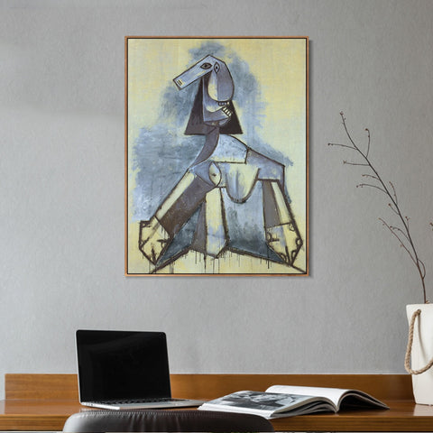 INVIN ART Framed Canvas Giclee Print Art 1941 Femme en gris et blanc by Pablo Picasso Wall Art Living Room Home Office Decorations