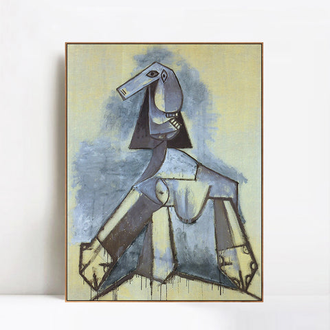 INVIN ART Framed Canvas Giclee Print Art 1941 Femme en gris et blanc by Pablo Picasso Wall Art Living Room Home Office Decorations