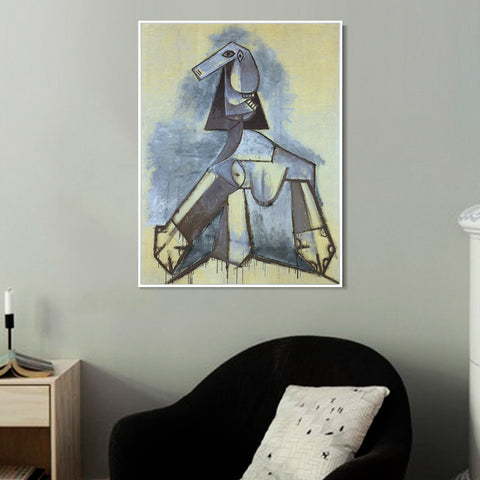 INVIN ART Framed Canvas Giclee Print Art 1941 Femme en gris et blanc by Pablo Picasso Wall Art Living Room Home Office Decorations