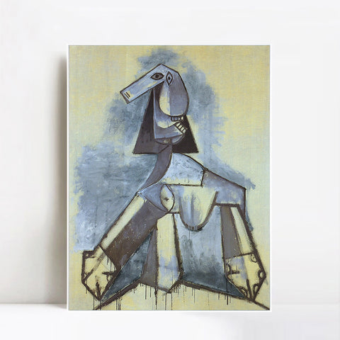 INVIN ART Framed Canvas Giclee Print Art 1941 Femme en gris et blanc by Pablo Picasso Wall Art Living Room Home Office Decorations