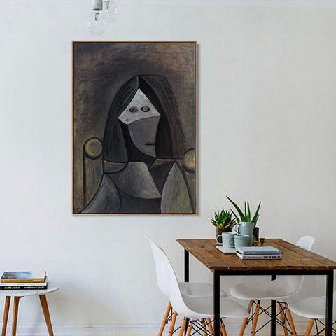INVIN ART Framed Canvas Giclee Print Art 1944 Portrait de femme au fauteuil by Pablo Picasso Wall Art Living Room Home Office Decorations