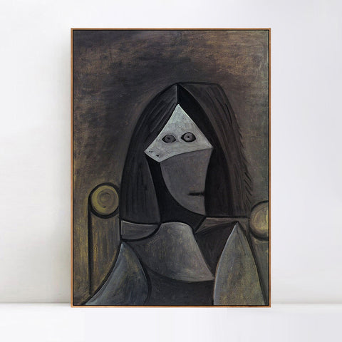 INVIN ART Framed Canvas Giclee Print Art 1944 Portrait de femme au fauteuil by Pablo Picasso Wall Art Living Room Home Office Decorations