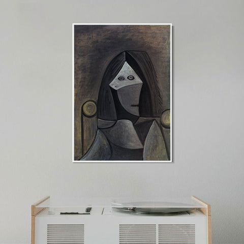 INVIN ART Framed Canvas Giclee Print Art 1944 Portrait de femme au fauteuil by Pablo Picasso Wall Art Living Room Home Office Decorations