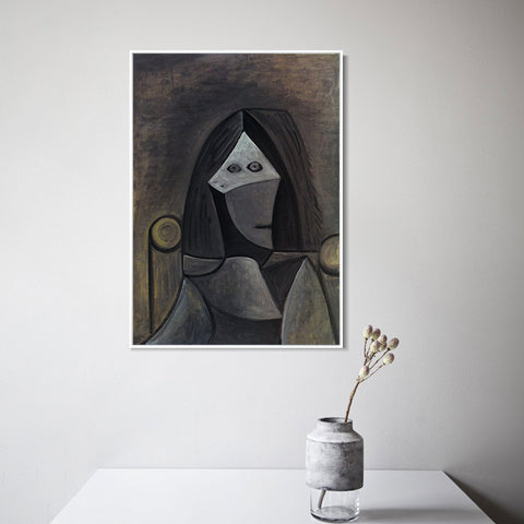 INVIN ART Framed Canvas Giclee Print Art 1944 Portrait de femme au fauteuil by Pablo Picasso Wall Art Living Room Home Office Decorations