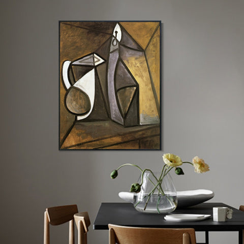 INVIN ART Framed Canvas Giclee Print Art 1945 Pichet et bougeoir 1 by Pablo Picasso Wall Art Living Room Home Office Decorations