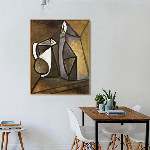 INVIN ART Framed Canvas Giclee Print Art 1945 Pichet et bougeoir 1 by Pablo Picasso Wall Art Living Room Home Office Decorations