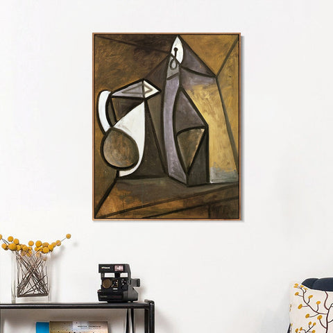 INVIN ART Framed Canvas Giclee Print Art 1945 Pichet et bougeoir 1 by Pablo Picasso Wall Art Living Room Home Office Decorations