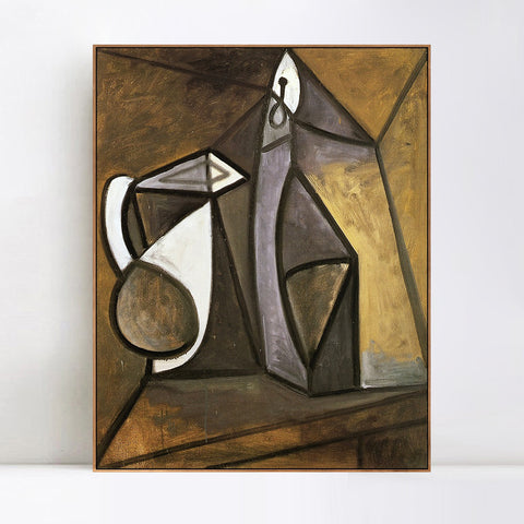 INVIN ART Framed Canvas Giclee Print Art 1945 Pichet et bougeoir 1 by Pablo Picasso Wall Art Living Room Home Office Decorations